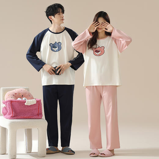 【轩尼小熊联名】自然醒恋爱熊夏季纯棉睡衣抗菌防螨可爱甜美卡通可外穿家居服JLM 商品图9