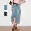 OLrain欧芮儿牛仔半身裙女夏季2024年新款高腰显瘦直筒开衩半裙 商品缩略图1