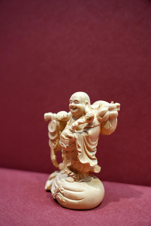 招财弥勒（手持如意）°黄杨木雕摆件 商品图3