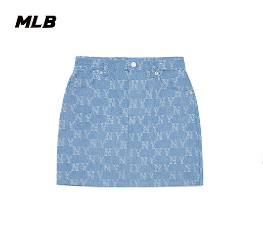 MLB女款运动牛仔半身裙复古老花时尚休闲潮23春夏新款3FDSM0133 商品图0