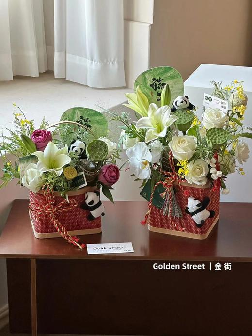 红色竹编花篮 商品图4