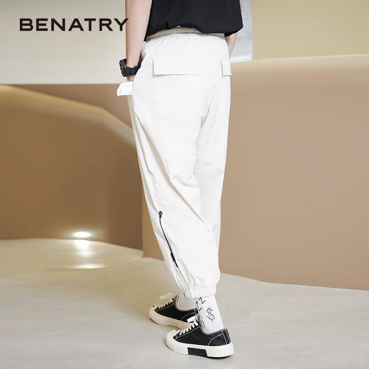 贝纳川男士夏季薄款休闲工装裤时尚潮帅气抽绳九分裤ECK235007 商品图4