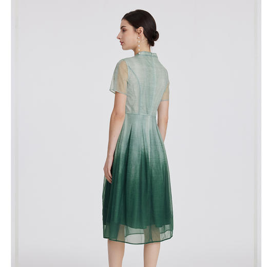 司歌国风渐变短袖连衣裙优雅新中式A891001X 商品图2