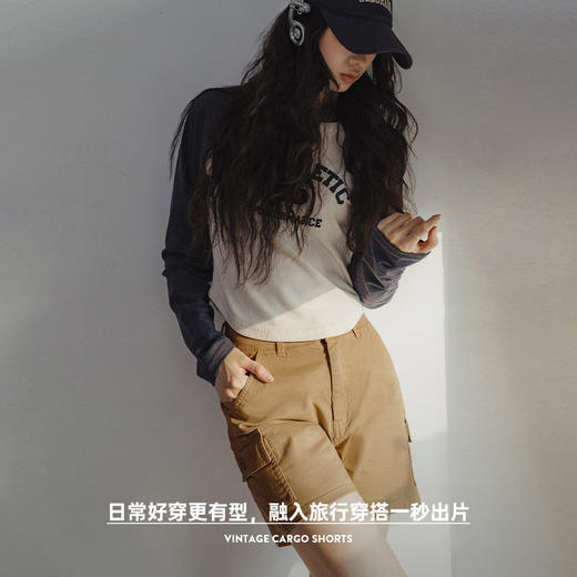 马登卡其色工装短裤休闲直筒阔腿裤子修身显瘦百搭五分中裤夏季女 商品图3