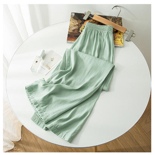 【轻薄垂顺 自带空调风凉感！】2024夏季薄宽松简约风冰丝阔腿裤女高腰防晒垂感休闲运动 长裤装 商品图8