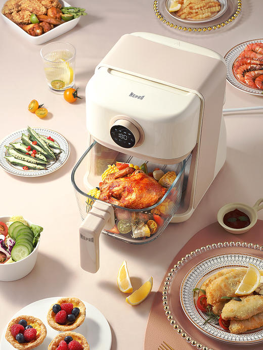 MEPRA可视空气炸锅家用新款无油智能玻璃烤箱多功能远红外电炸锅m-kz380 商品图2