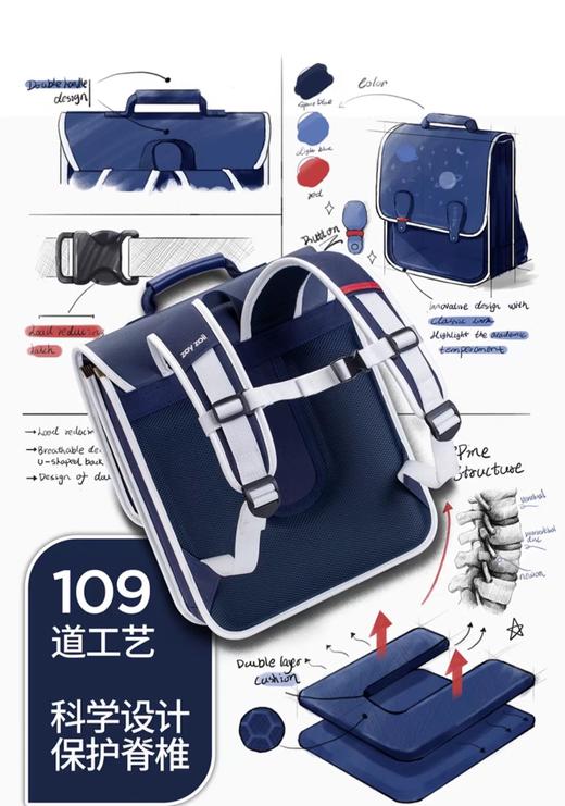 zoyzoi小学生书包🎒复古小方包 科学创新符合人体工学认证 轻挺护脊 美观实用 环保材料安全无异味 商品图9