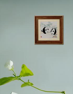 蜀绣单面绣-熊猫戏水