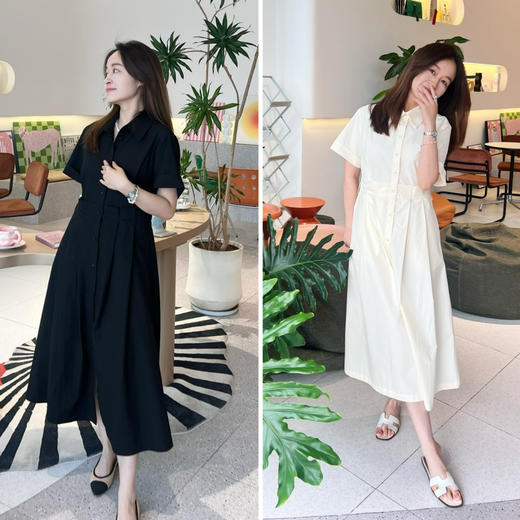 25特价 2405503   府绸棉 衬衫式连衣裙 商品图0