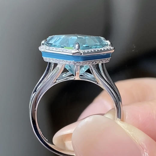 18K金海蓝宝异形切割戒指7.448ct 商品图2