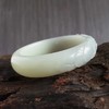 【天然正品】天然收藏级厚庄青海料牡丹花图案60.5号烟青白玉和田玉手镯60.4MM 020323XY04+ 商品缩略图2