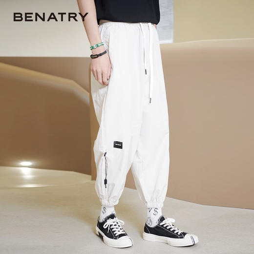 贝纳川男士夏季薄款休闲工装裤时尚潮帅气抽绳九分裤ECK235007 商品图3
