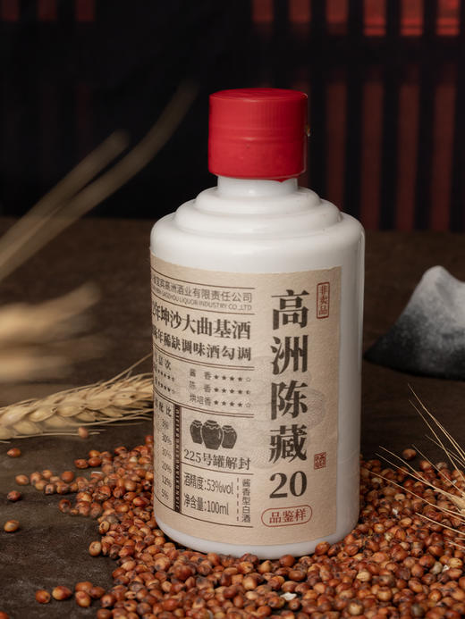 高洲陈藏20酱香型白酒100ml小样 53度 100mL 1瓶 【品鉴小样】 商品图1