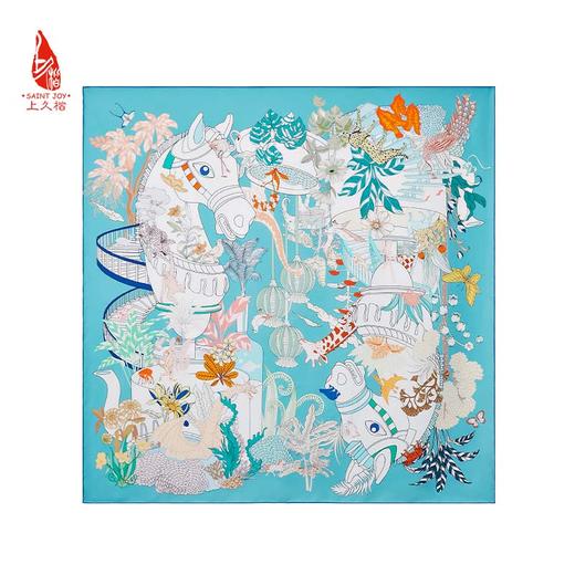 SAINTJOY/上久楷真丝方巾 双面印花真丝方巾  丛林故事 FJS24021 商品图10
