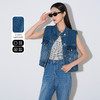 OLrain欧芮儿牛仔蓝短款马甲女夏季2024年新款休闲简约百搭上衣 商品缩略图1