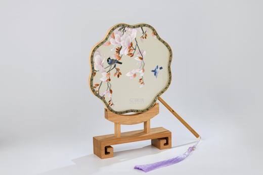 蜀绣双面宫扇-鸟落玉兰图 商品图2