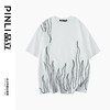 PINLI品立夏季新款刺绣宽松短袖T恤男士线条撞色百搭休闲上衣B242111109 商品缩略图5