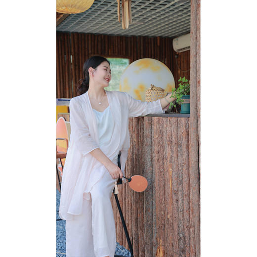 浅浅-套装（长款外套24705382-弗肯红+飘纱裤24709383-弗肯红） 商品图2