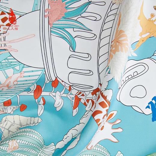 SAINTJOY/上久楷真丝方巾 双面印花真丝方巾  丛林故事 FJS24021 商品图8