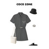 COCOZONEPOLO领显瘦短袖连衣裙女士腰带绣花设计23C18890 商品缩略图4