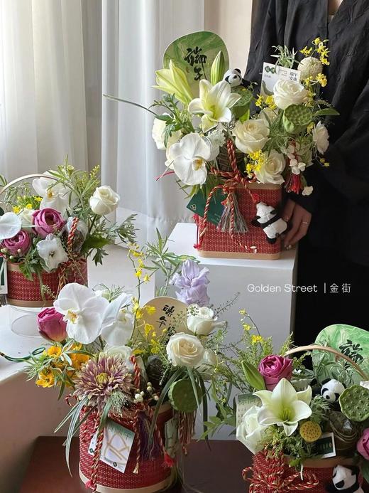 红色竹编花篮 商品图6