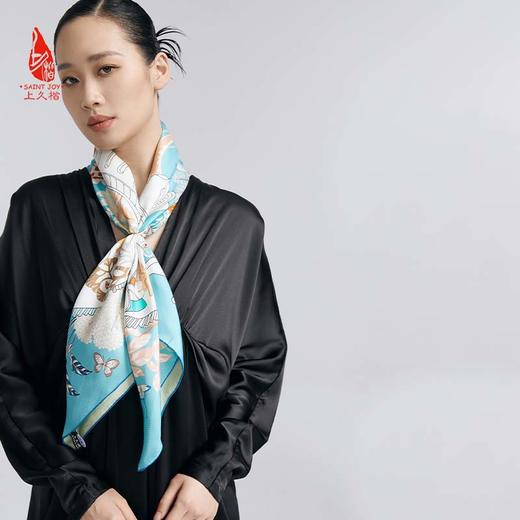 SAINTJOY/上久楷真丝方巾 双面印花真丝方巾  丛林故事 FJS24021 商品图4
