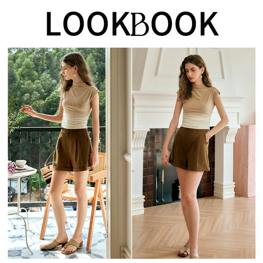 OLrain欧芮儿奶茶色T恤女夏季2024新款简约百搭显瘦渐变短袖上衣 商品图4