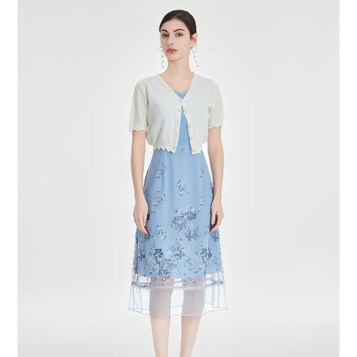 司歌背心连衣裙修身印花显瘦知性A891022X 商品图2