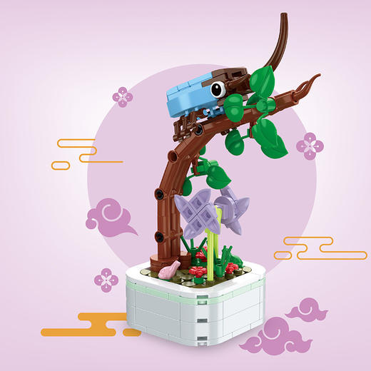 【2件5折】积木花束兼容乐高积木盆栽益智拼装昆虫蝴蝶造景摆件装饰礼品103F_HLY 商品图11