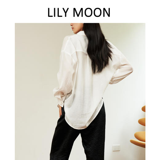 LILY MOON简约廓形醋酸长袖衬衫 商品图5