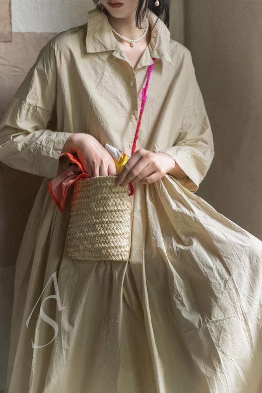 Casey Casey 青玉色丝棉塔夫绸长袖连衣裙 商品图2