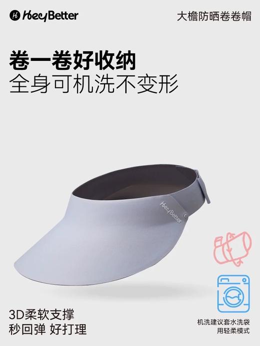 heybetter 防晒帽女士夏季大帽檐太阳帽 可折叠 骑车空顶 成人遮阳帽子、贝壳帽  /  修饰脸型夏季轻软可折叠收纳 商品图11