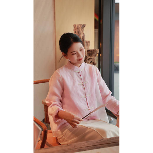 【抖音专属】立领小衫（24710503退红） 商品图2