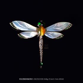 【灵飞】欧珀猫眼蜻蜓胸针-CB12312128