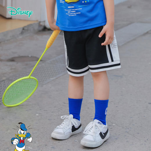 迪士尼男童裤子夏季儿童宽松舒适休闲运动裤中裤亲肤透气篮球足球五分裤232DK0587 商品图2