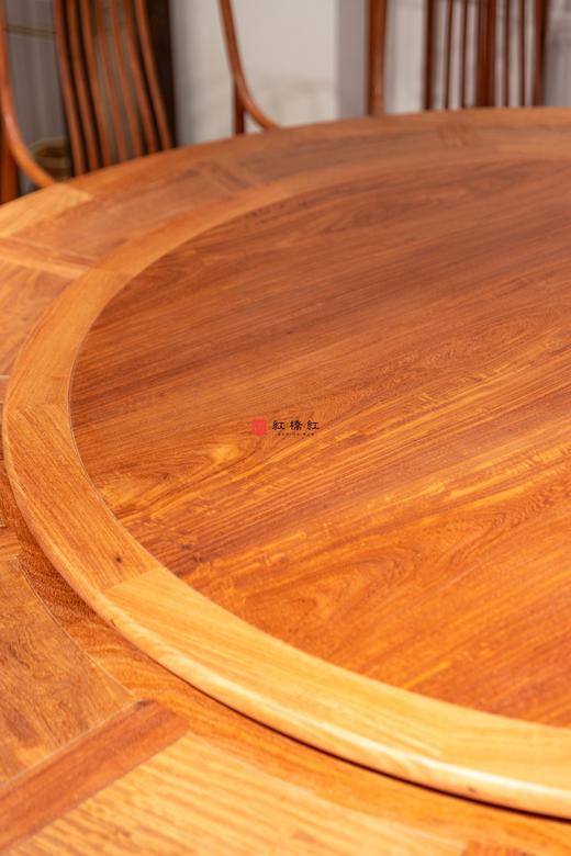 红桥红  家具严选  缅甸花梨(大果紫檀）  【238花边底座圆餐桌 十三件套 】 商品图2