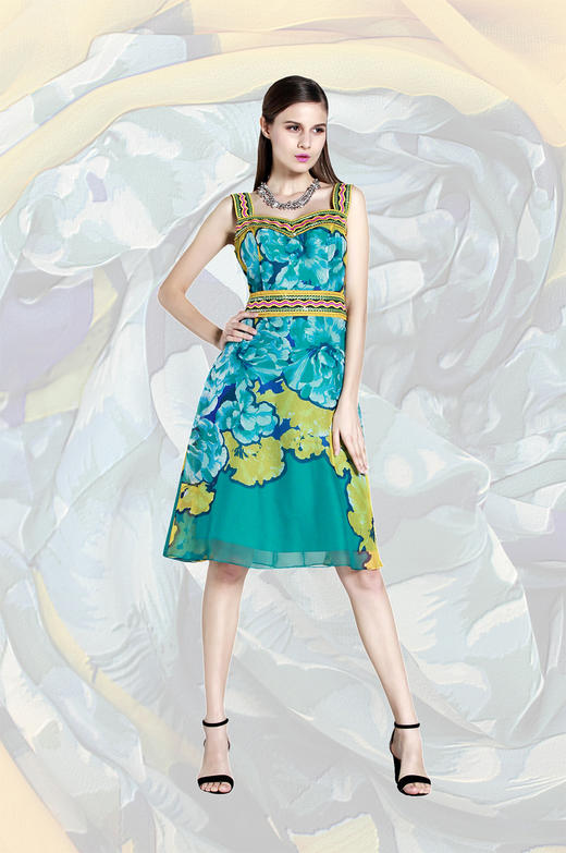 【伯妮斯茵】绿色连衣裙--瓦纳科官壶--《印加》172S126 商品图0