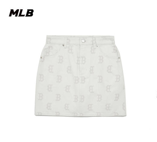 MLB女款运动牛仔半身裙复古老花时尚休闲潮23春夏新款3FDSM0133 商品图2