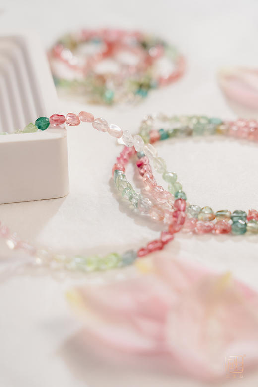 彩色糖果碧玺小原石手链+马卡龙碧玺原石项链 商品图7