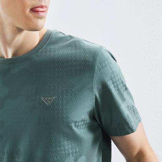 【凉感索罗纳】柒牌男士短袖T恤夏季新款时尚休闲中青年圆领上衣	126T72200 商品图2