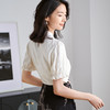 剩M/L/XL/XXL 米思阳2025夏季新款新中式简约衬衫提花盘扣设计感泡泡袖上衣2559 商品缩略图2