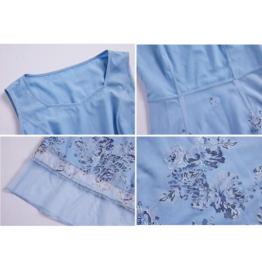 司歌背心连衣裙修身印花显瘦知性A891022X 商品图1