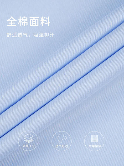 callisto蓝色纯棉短袖衬衫 商品图3