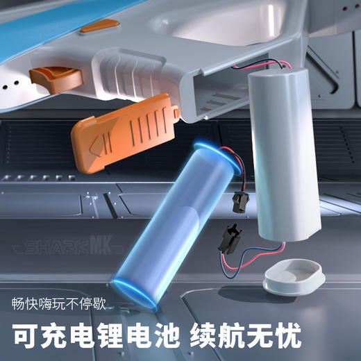 【手自一体高压机械连发水枪】萌萌孩游艇脉冲电动连发水枪 泼水节玩具 自动吸水强力喷水 儿童高压呲水枪 商品图5