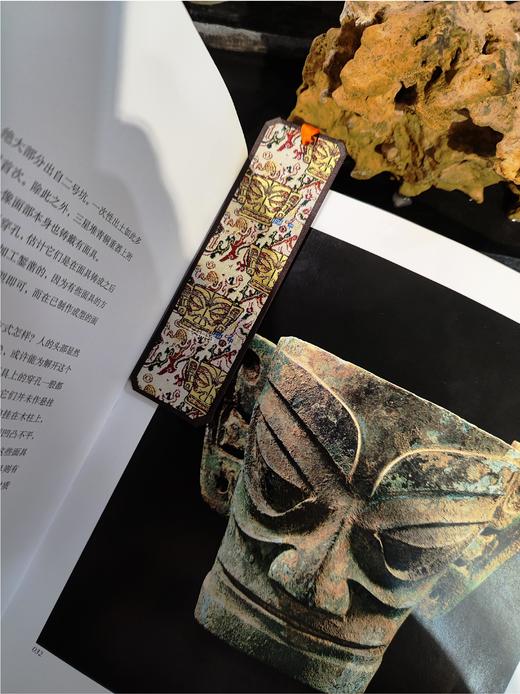 古蜀锦三星堆金面书签 商品图0