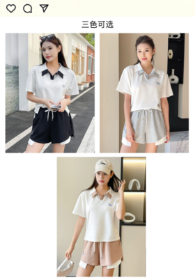 📣【自带氛围松弛感】KIAZIH撞色时尚小洋装套装 ✅撞色Polo领，学院风十足，减龄利器❣️
