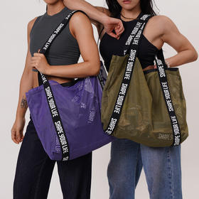 【趁早文创】Kiera Ye by 趁早单层撞色阳光包健身运动斜挎单肩包户外休闲瑜伽包网袋手提沙滩包