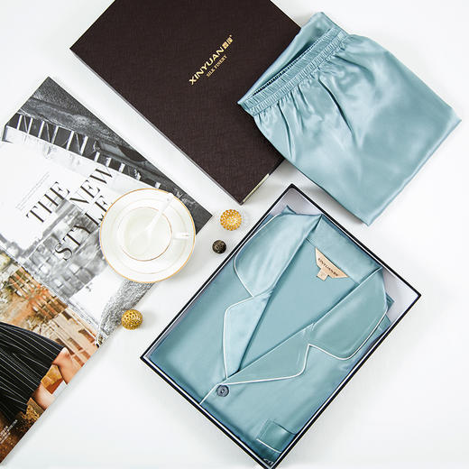 鑫缘 真丝男长袖睡衣套 HD4003 商品图2