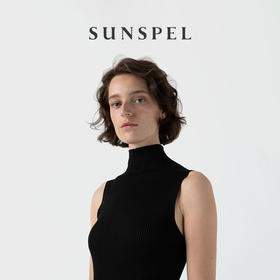 SUNSPEL女士桑蚕丝真丝立领无袖针织背心