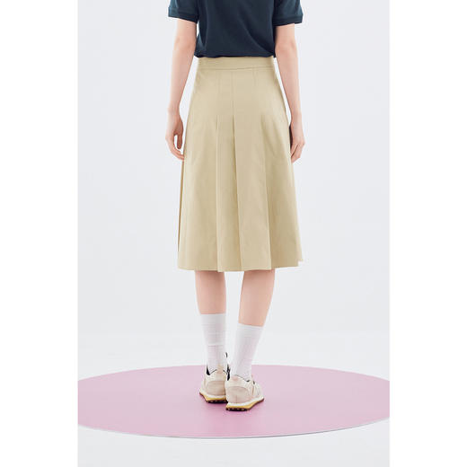 【严选】诗凡黎miu系卡其学院风百褶半身裙2024夏新款高级感好看中长裙女7F6140011 商品图4